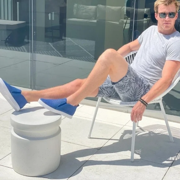 Jibs Unisex Mid Rise Galaxy Blue Slip-on Perforated Leather Odor Free Handmade - Picture 10 of 16